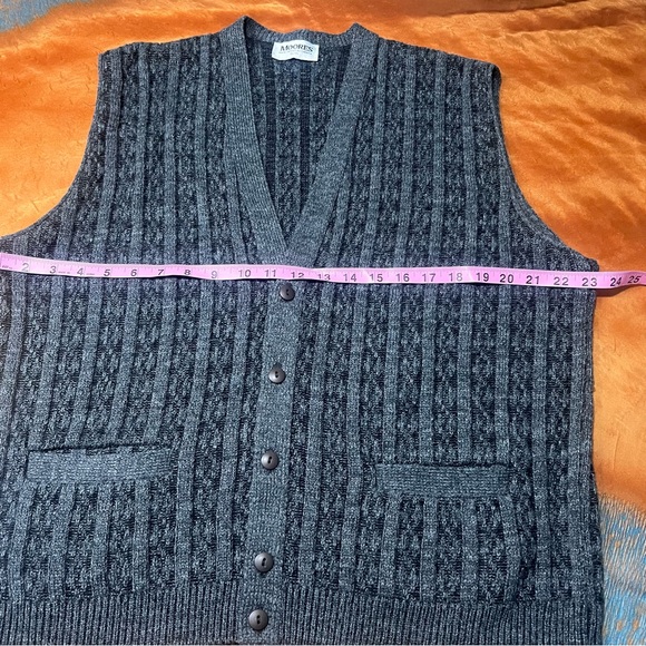VTG Moores Gray Button-Up Knit Vest XL made in Canada v-neck - Picture 7 of 7